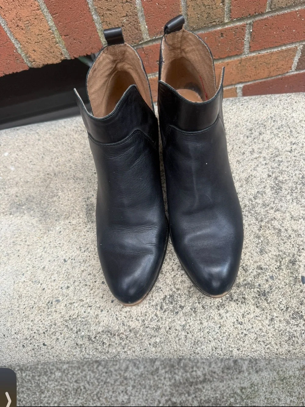 Franco Sarto Black Leather Ankle Booties Low Heel Chelsea Boots